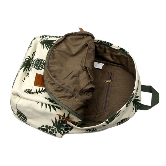 Vintage Canvas Pineapple Print Backpack - Picture 4 of 8